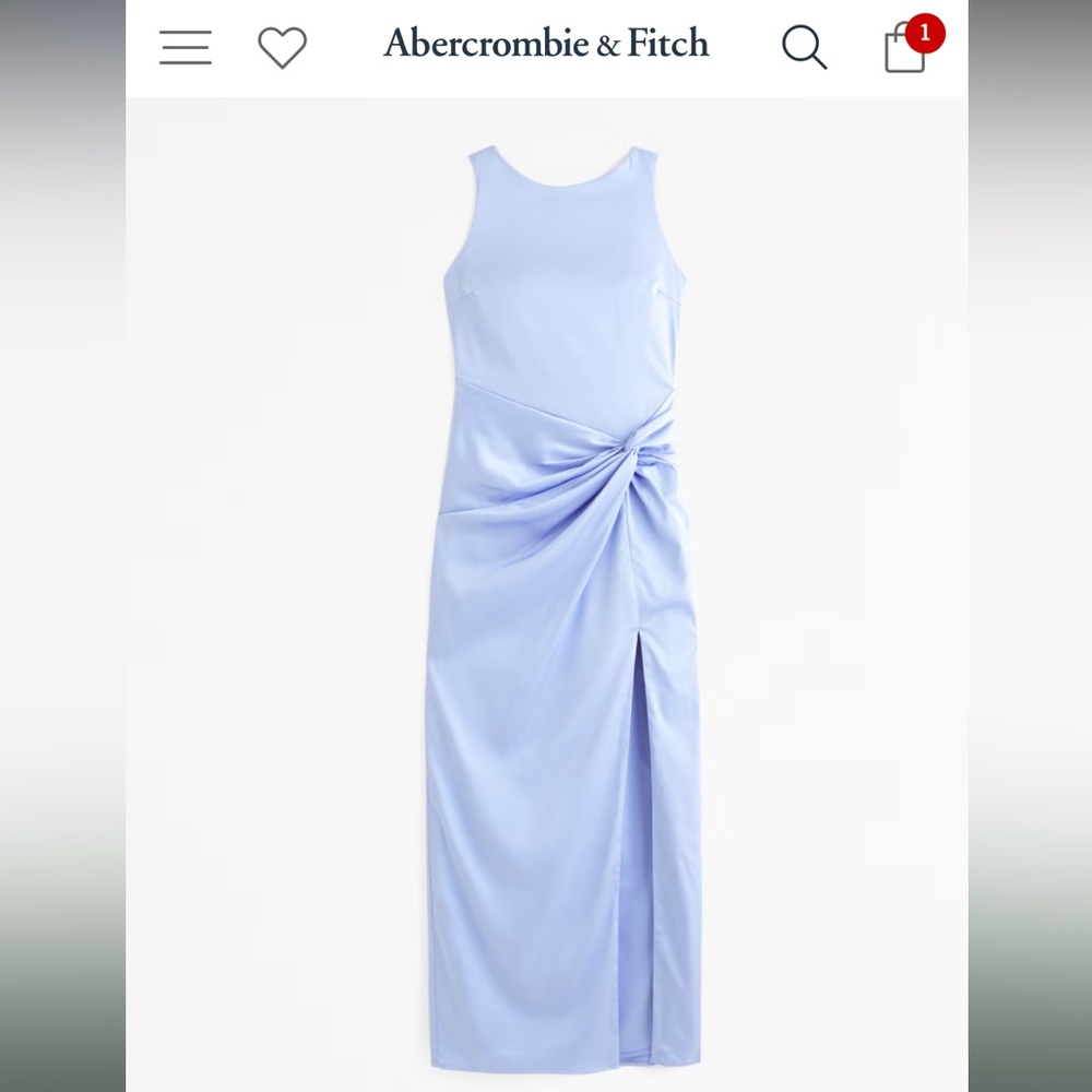 Abercrombie Draped Skirt Maxi Dress Blue Size Small
